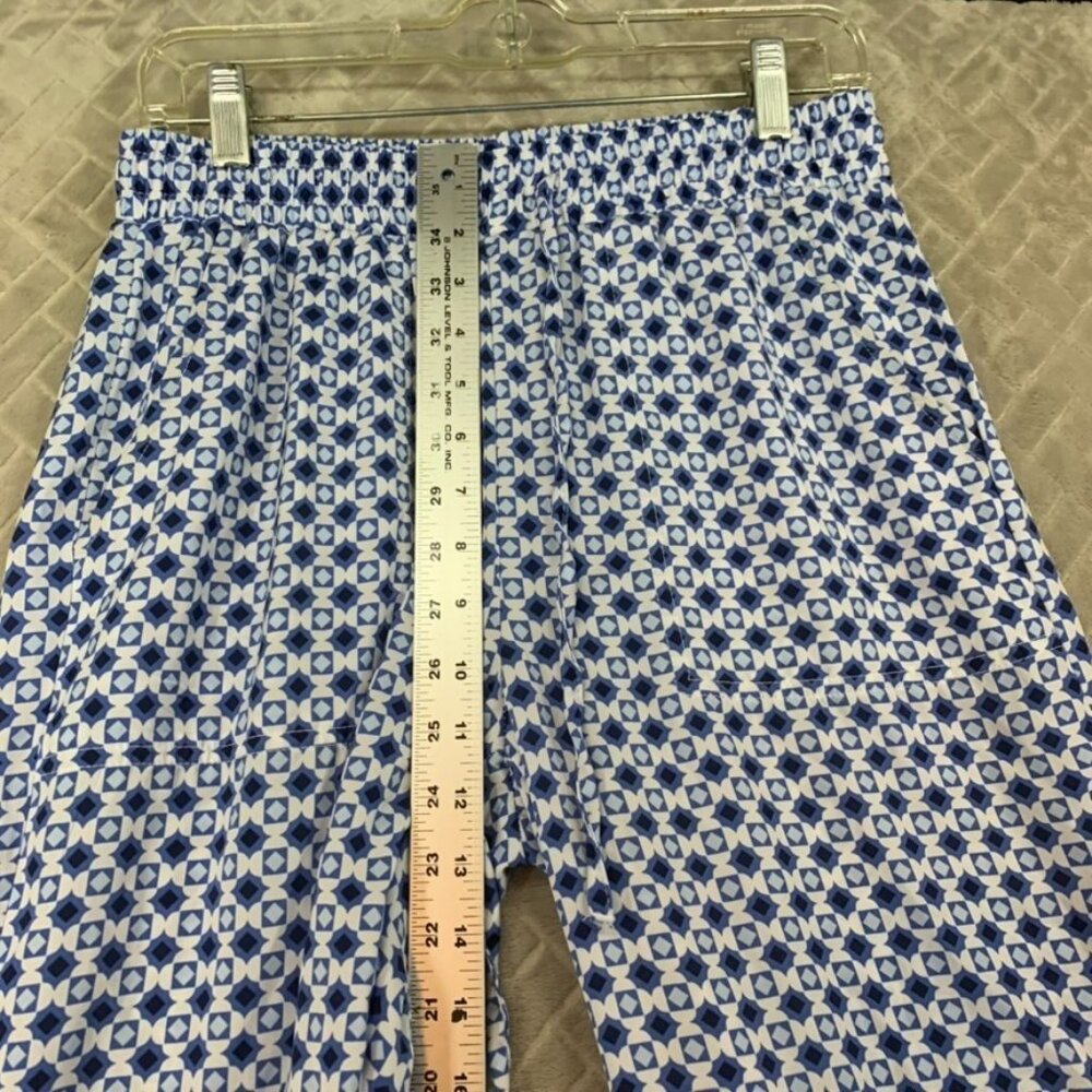 Singlethread Pants Womens Sp Blue Geometric Baggy Straight Leg Boho Coastal - Picture 6 of 14